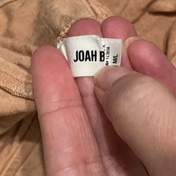 JOAH BROWN Peach Spaghetti Cable Strap Crop Top Ruched Lines Sz Medium / Large - Picture 9 of 11